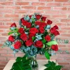 Ramo fúnebre de rosas rojas
